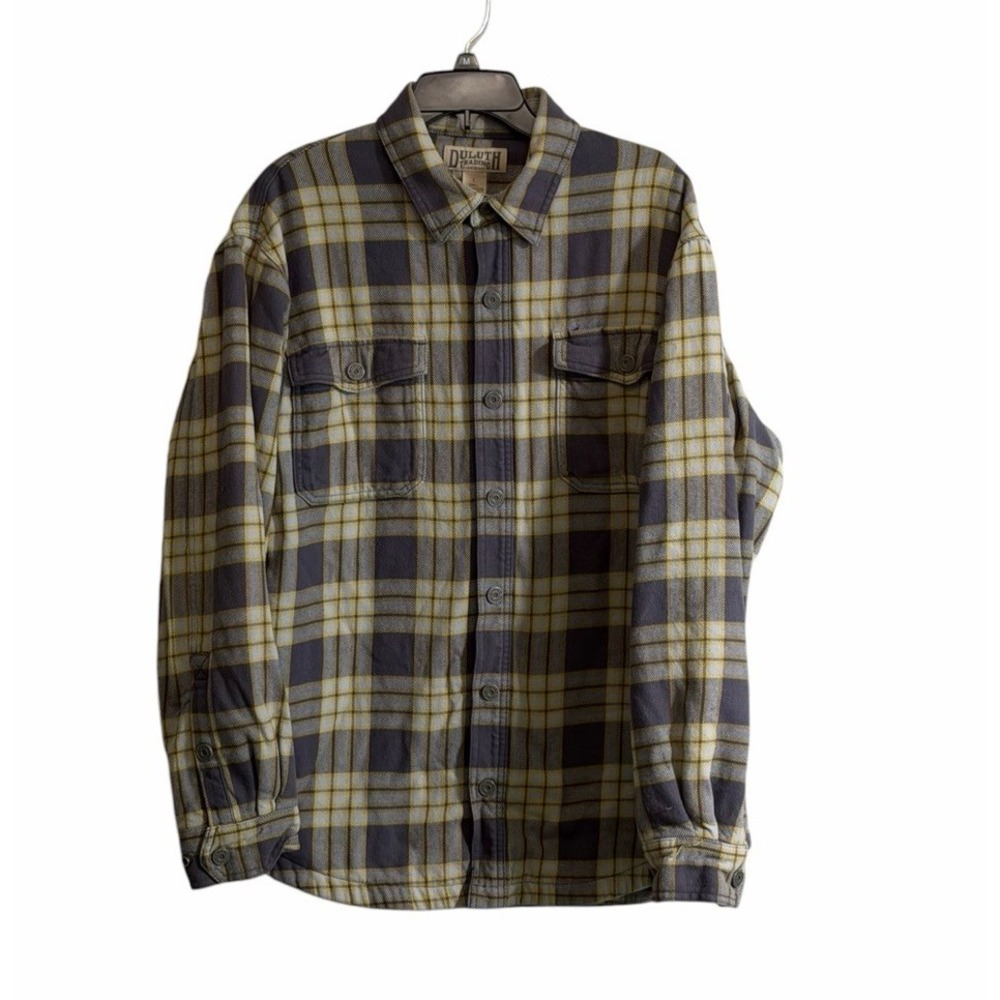 Duluth Trading Heavyweight Flannel Shirt Jacket Mens Large Plaid Shacket